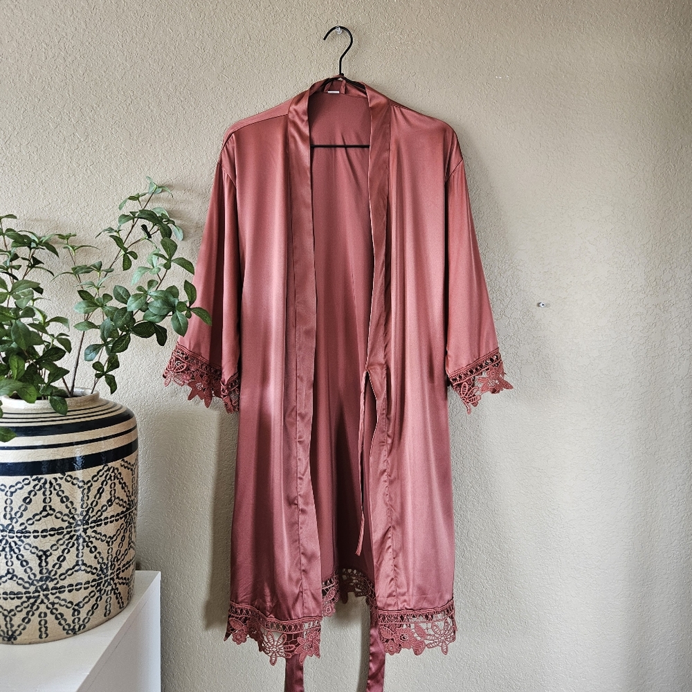 Etsy Bridal Silk Robe, OS | Cinnamon